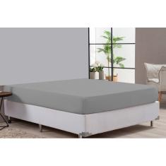 Lençol Avulso 180 Fios Percal Casal King Cinza