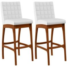 Kit 02 Banquetas Altas Para Cozinha Sala de Jantar Fixa Mila L02 Facto