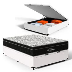 Cama Box Baú com Colchão de Espuma D45 Ortobom Airtech Ortopillow 150 Casal 138cm