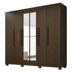 Guarda-Roupa de Casal 100% MDF 6 Portas 4 Gavetas Inglaterra Com Espel