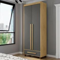 Guarda-Roupa Solteiro com 2 Portas 1 Gaveta e 5 Prateleiras Dubai - RV