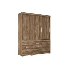 Guarda Roupa Solteiro Click 3.9 Atacama 3 Portas de Correr 9 Gavetas MDF Atacama Blush Santos Andirá