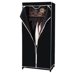 Guarda Roupa Portátil Infantil com Zíper Cabideiro Preto Kangur