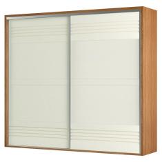 Guarda Roupa Casal TW603 2 Portas de Correr 4 Gavetas MDF Freijó-Off White Dalla Costa Móveis
