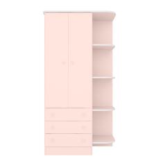 Guarda Roupa Infantil Ronda 2 Portas 3 Gavetas MDP Rosa Acetinado Casa H