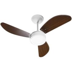 Ventilador de TETO new light led branco/tabaco- 220v - Venti-Delta, Br