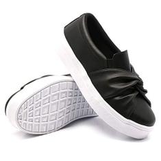 slip on feminino dkshoes modelo nó tenis casual (38, preto)