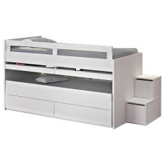 Beliche Juvenil Baixa 2 Gavetas Escrivaninha E Escada 2 Em 1 Faces F04 Branco