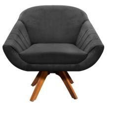 Poltrona Giratória Giovana Suede Preto Base Madeira MM30 D'Rossi - DRO