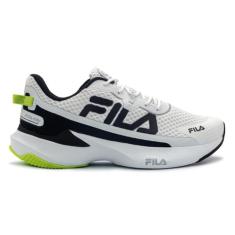 Tênis Fila Recovery Branco Preto e Verde Limão - Masculino - 42 - Branco