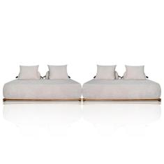 Sofá 4 Lugares Ilha 2 Módulos 180cm Viero S06 Boucle Bege - Mpozenato