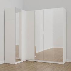 Guarda Roupa Modulado de Canto com Espelho 6 Portas 3 Peças Hera CabeC