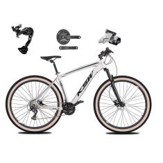 Bicicleta Aro 29 Ksw Xlt 27v K7 Câmbio Shimano Alívio Freios Hidráulicos Suspensão Trava Pneus Bege-Unissex