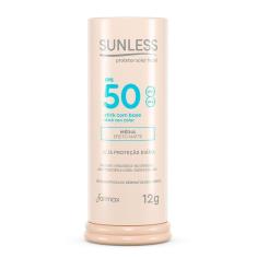 Protetor Solar Sunless Stick com Base Efeito Matte FPS 50 Cor Média 12g