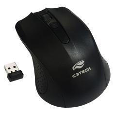 Mouse sem Fio C3 Tech M-W20BK - 2.4GHz - 1000dpi - Preto