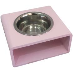 Comedouro Individual Modern Rosa para Cães e Gatos - Tam. M