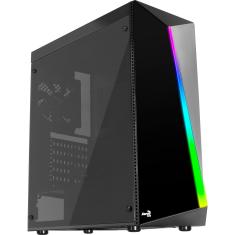 Gabinete Gamer Aerocool Shard, ATX, RGB, 1x FAN, Lateral em Acrílico, Preto