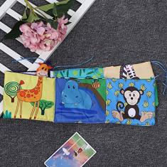 Livro Macio para Bebês, Livro de Pano para Berço Infantil, Aprendizagem de Animais Fofos Com Espelho Distorcido de Chocalho, Atividades Macias, Dobras, Livros para Bebês,