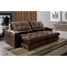 Sofá Retrátil e Reclinável 4 Lugares Diamante Marrom