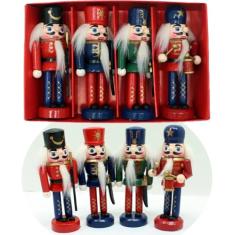 Kit 4 Soldados Quebra Nozes Tradição Enfeite Natalino 12cm