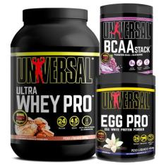 Kit Ultra Whey Pro 900g + Egg Pro 454g + BCAA Stack 250g - Universal, 