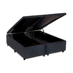 Cama Box Baú King Universal Suede Gray (186x198x35) - Costa Rica - A C