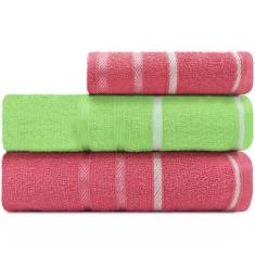 Jogo De Toalhas 3 Peças Banho + Rosto Marcotex 100% Algodão Pop - Emco