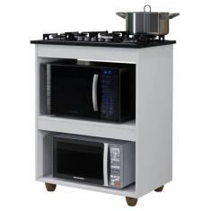 Balcão Para Cooktop 5 Bocas Turim Kaiki Móveis Branco