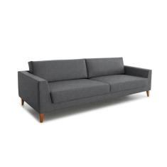 Sofá 3 Lugares Benjamin Linho Cinza 210 cm - Modern