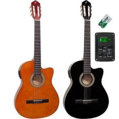 Violão Flat Eletroacústico Nylon Eq 3 Bandas Nf14 Giannini, Preto