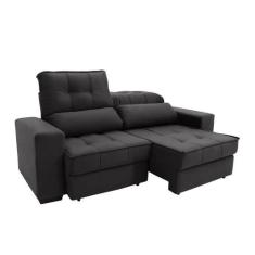 Sofá Retrátil e Reclinável 3 Lugares Oppel II Suede Cinza - Mobly