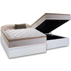 Cama Box Baú Casal: Colchão Molas Herval Masterpocket Inspiracion + Base Crc Courano White(138X188)