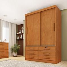 Guarda Roupa Solteiro 2 Portas 6 Gavetas 133cm Chicago - Tcil Móveis