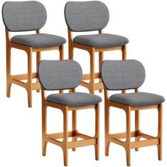 Kit 04 Banquetas Baixa Bar Cozinha E Sala De Jantar Fixa Betta L02 Imb