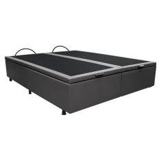 Base Box Baú Para Cama Casal Queen 158x198cm Bipartido Liz S05 Sintético Cinza - Mpozenato