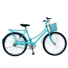 Bicicleta Aro 26 Feminina Urbana Retro Vintage Lazer Com Cestinha Freios V Brake-Feminino