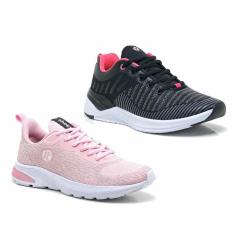 Kit 2 Tênis Academia Feminino Amortecedor Gel Caminhada-Feminino