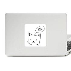 Adesivo de vinil branco com cabeça de gato mewing animal paster para laptop decoração de PC