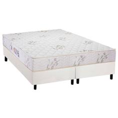 Cama Box Queen: Colchão Espuma Luckspuma D33 Supreme + Base CRC Courano White(158x198)