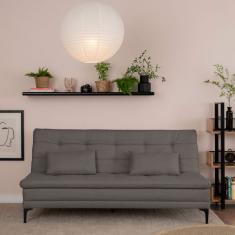 Sofá-Cama Casal 3 Lugares Prince Suede Cinza