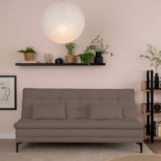 Sofá-Cama Casal 3 Lugares Prince Suede Marrom