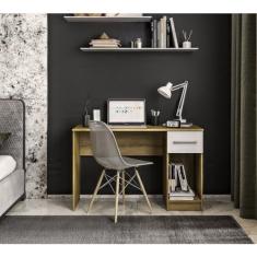 Mesa Escrivaninha com 1 Gaveta e Espaço para Cpu 2319 Mel/Branco