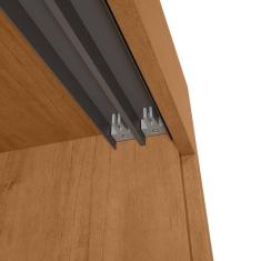 Guarda-roupas Casal 2 Portas 2 Gavetas Zeine Com Pés Com Espelho Amendoa Clean