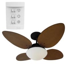 Ventilador De Teto Aliseu Vime Mogno Com Controle De Parede, Mogno, 11