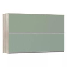 Armário Basculante Duplo Luciane 120cm 2 Portas Lis, Legno Crema/Verde