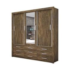 Guarda Roupa Casal com Espelho 3 Portas de Correr Anjos Carioca Móveis Demolição