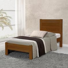 Cama Solteiro Madeira Maciça Lara - Castanho