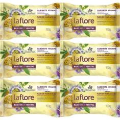6UN Sabonete Vegetal La Flore Flor De Maracuja 150g Davene