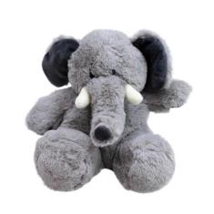 Elefante Cinza Sentado 20Cm - Pelúcia - Fofy Toys