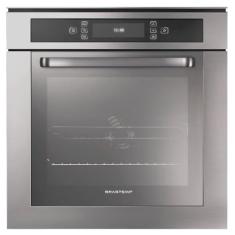Forno de embutir elétrico Brastemp 67 litros cor inox com Função Ar Forçado e Painel Touch - BO260AR 220V